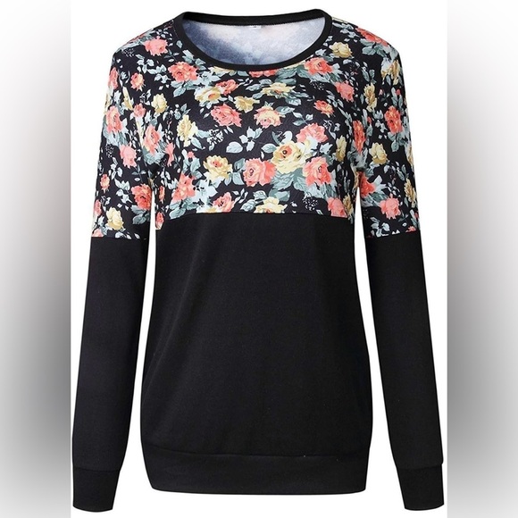 SHEIN Floral Print Raglan Sleeve Pullover 3xl - Picture 4 of 12
